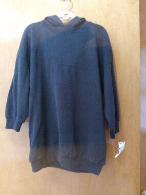 NWT NEXT Girls Hoodie dress Size black cotton soft comfy cozy tunic sizes 7&8